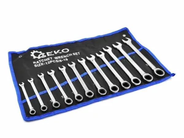 GEKO Klíče očkoploché ráčnové 8 - 19mm sada 12ks (G10343)