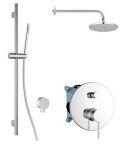 Kielle - Oudee Sprchový set s baterií pod omítku, pro 2 spotřebiče, s příslušenstvím EcoSpare a tělesem, chrom 20602SP40