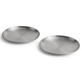 HAY Talíř Outdoor Market Steel Ø 20 cm – set 2 ks, stříbrná barva, kov