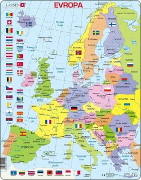 Puzzle MAXI - Mapa Evropy (na šířku)/70dílků, 2. vydání - Pyramid Kohoutová