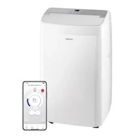 SENCOR SAC MT9078CH bílá / mobilní klimatizace / 9000 BTU / chlazení / odvlhčování / ventilátor / topení / smart WiFi (8590669337866)