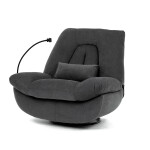 Polohovací křeslo, elektrické zabudované ovládání, šedá, látka, TV-7081 GREY2