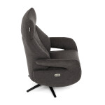 Relaxační křeslo, elektrické zabudované ovládání, hnědá, látka, TV-B3973 BR2