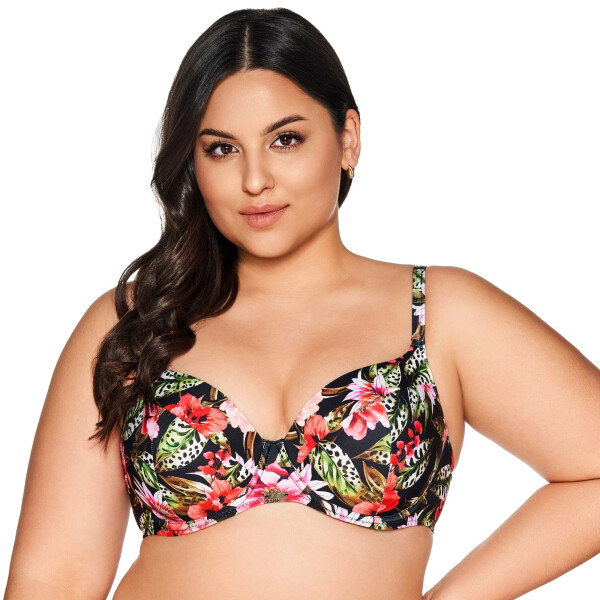 Horní díl plavek 218 Floral plus - AVA černá 95/F