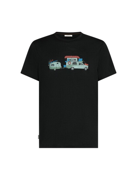 ICEBREAKER Mens Mer 150 Tech Lite SS Tee Transportage, Black velikost: S