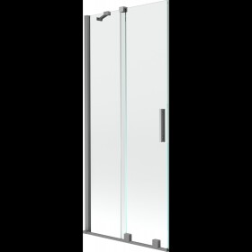 MEXEN/S - Velar dvoukřídlá posuvná vanová zástěna 85 x 150, transparent, grafit metal 896-085-000-01-95