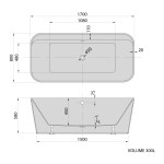 POLYSAN - ZARY volně stojící vana 170x80x58cm, bílá 68658