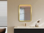 Zrcadlo se senzorem SAT Mood 60x80 cm broušené zlato SATZMOOD6080BZ SATZMOOD6080BZ