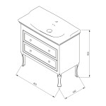 SAPHO - RETRO umyvadlová skříňka 83,5x80x43cm, buk 1630