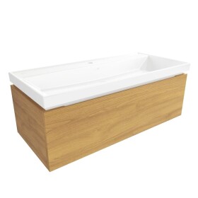 Koupelnová skříňka s umyvadlem SAT Feel 100x30x46 cm medový dub mat SATFEEL100DMU4 SATFEEL100DMU4