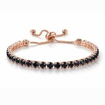 Náramek Swarovski Elements Cianoti Rose Black, Černá 14 cm + 9 cm (prodloužení)