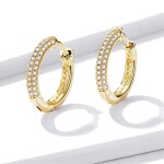 Stříbrné náušnice se zirkony Catalina Gold, stříbro 925/1000, Zlatá
