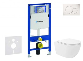 GEBERIT - Duofix Set předstěnové instalace, klozetu Oudee Vortex a sedátka softclose, tlačítko Sigma01, alpská bílá SANI11CA3184