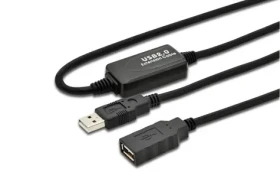 MicroConnect kabel s posilovačem signálu USB2.0 A (M) - USB2.0 A (F) 10m černá / 480Mbit/s (USB2.0AAF10A)