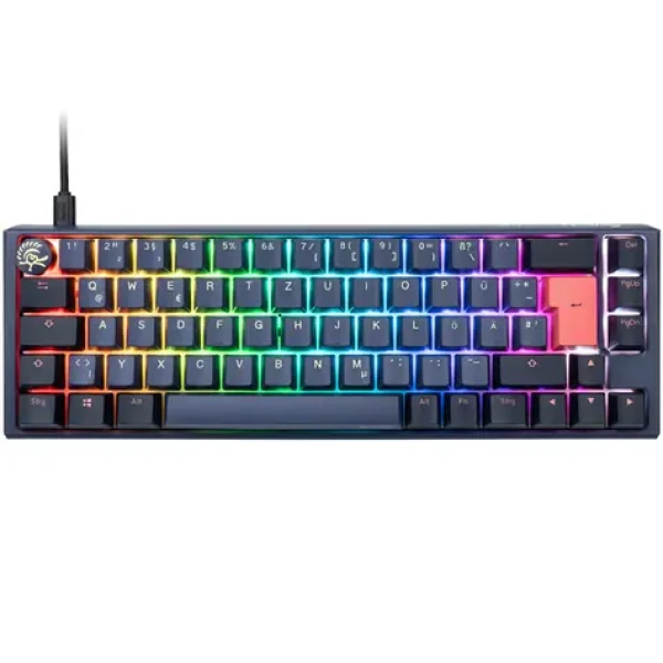 Ducky One 3 Cherry MX-Brown modrá / herní klávesnice / podsvícená / mechanická / drátová USB-C / DE (DKON2167ST-BDEPDCOVVVC2)