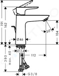 HANSGROHE - Talis E Umyvadlová baterie s výpustí, CoolStart, matná černá 71713670