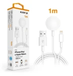Aligator Nabíjecí kabel 2v1 pro iPhone/iPad a Apple Watch / bílý (CHQ006)
