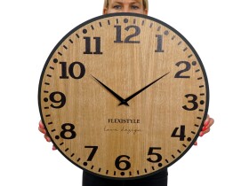 DumDekorace Originální nástěnné hodiny v hnědé barvě