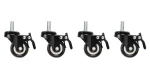 Lanberg Kolečka pro rack / Sada 4 ks / Se závitem a brzdou / Pro závěsné skříně 19" (AK-1601-B)