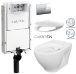 LAUFEN Podomít. systém LIS TW1 SET s chromovým tlačítkem + WC CERSANIT CLEANON MODUO + SEDÁTKO H8946630000001CR MO1