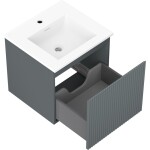 MEXEN/S - Rivel koupelnová skříňka 50 cm s umyvadlem Otis, 1 šuplík, reliéf , grafit mat/bílá mat 91A20-05047-1-BF66-W18M01