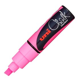 Křídový popisovač UNI - PWE-8K Chalk Marker, 8 mm, fluo-růžový