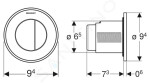 GEBERIT - Splachovací systémy Oddálené ovládání splachování typ 01, 2-činné, pro nádržku pod omítku 8 cm, easy to clean, matný chrom 116.043.JQ.1