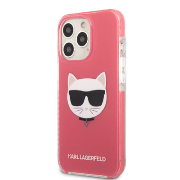 Pouzdro Karl Lagerfeld TPE Choupette Head iPhone 13 Pro Max Fuchsia