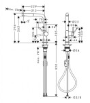 HANSGROHE - M54 Dřezová baterie Talis s výsuvnou koncovkou, kartáčovaný černý chrom 72808340