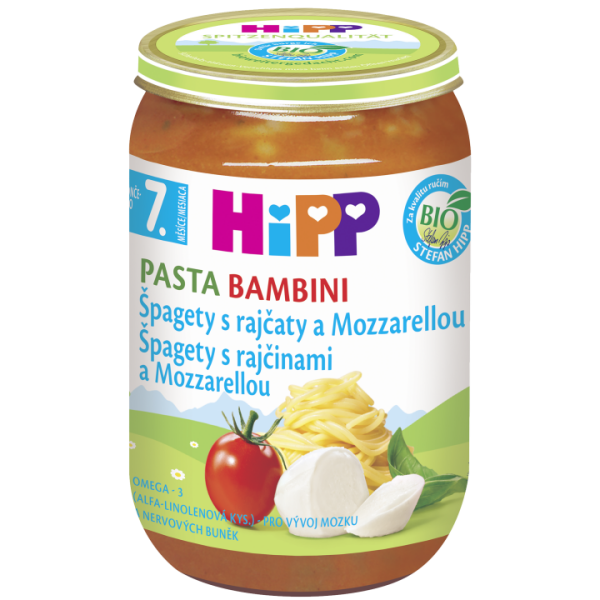 HiPP BIO Rajčata se špagetami a mozzarellou- PASTA BAMBINI 220 g