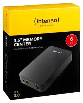 Intenso Memory Center 6TB černá / Externí disk / 3.5" / USB 3.0 / R:85MBs / W: 75MBs (6031514)