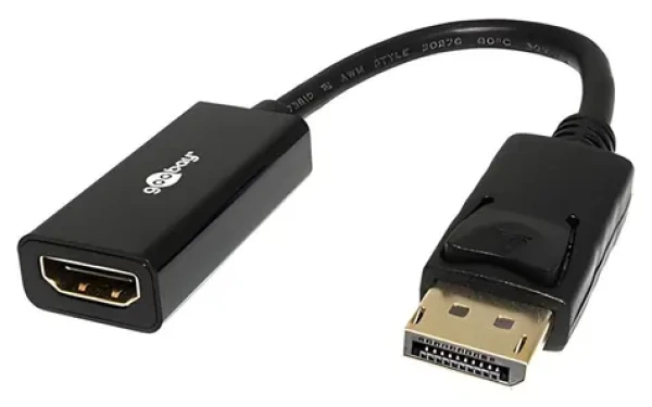 Goobay DisplayPort - HDMI adaptér černá / Adaptérový kabel / 8K / 60 Hz / 10 cm (75270)