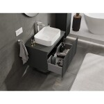 MEXEN/S - Rivel koupelnová skříňka pod umyvadlo 80 cm s deskou, 1 šuplík, reliéf , grafit mat 91A20-08047-1-BFC66