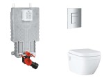 GROHE - Uniset Set předstěnové instalace, klozetu, sedátka SoftClose a tlačítka Skate Cosmopolitan, chrom SANI15BB2107