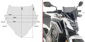 A1159 plexi kouřové Honda CB 650 F (17-18) , vxš 280x365 mm, včetně montážní sady