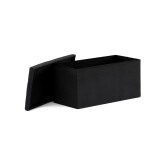 Taburet s úložným prostorem, černá manšestrová látka