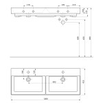 SAPHO - KARE 120 keramické dvojumyvadlo nábytkové 120x46cm, bílá 17120