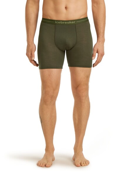 Pánské merino boxerky ICEBREAKER Mens Anatomica Long Boxers, Dark Loden velikost: S