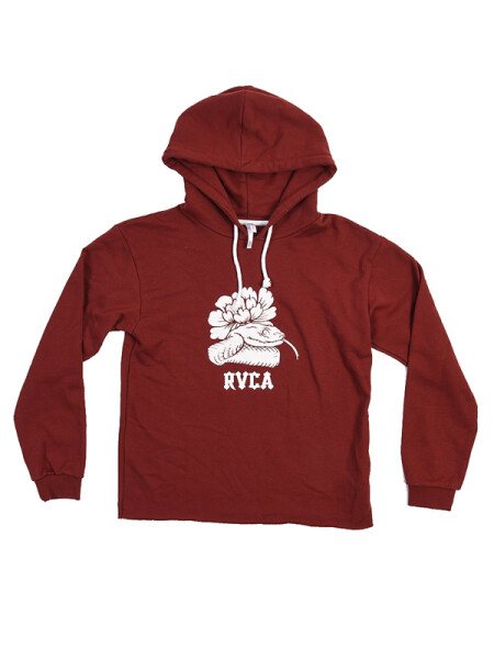 RVCA FLORA BORDEAUX dámská mikina přes hlavu - S