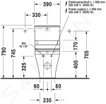 DURAVIT - DuraStyle WC kombi mísa pro SensoWash, s WonderGliss, bílá 21565900001