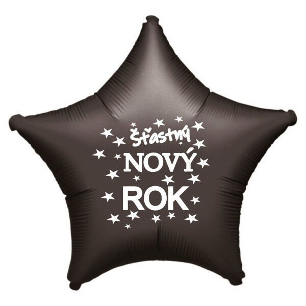 Balónek fóliový Šťastný NOVÝ ROK černá hvězda Balonky.cz Balónek fóliový Šťastný NOVÝ ROK černá hvězda Balonky.cz