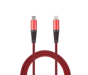 2GO 797197 červená / Datový a nabíjecí kabel / Lightning - USB-C / 1 m / nylon (797197)