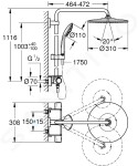 GROHE - Vitalio Joy Sprchový set 310 s termostatem na zeď a poličkou, 3 proudy, chrom 26401001