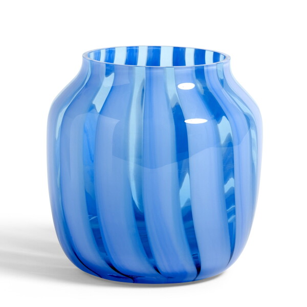 HAY Skleněná váza Juice Wide Light Blue, modrá barva, sklo