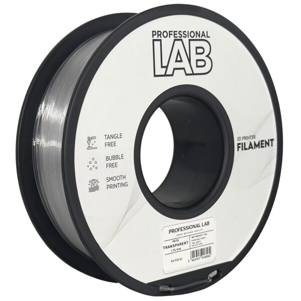 PETG filament 1,75 mm transparentní Professional Lab 1 kg