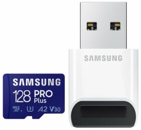 SAMSUNG micro SDXC 128GB PRO Plus + USB čtečka / UHS-1 / Class 10 / U3 / Čtení: 160MBps / Zápis: 120MBps (MB-MD128KB/WW)