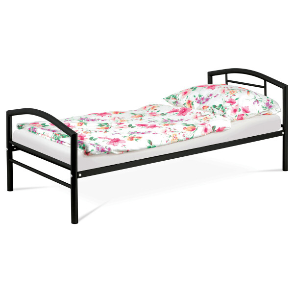 Jednolůžková postel 94x207cm, kov, černá, BED-1900 BK