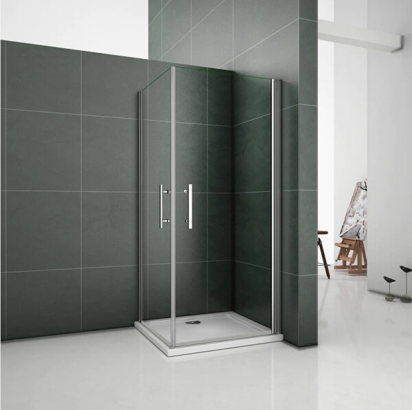 H K - Sprchový kout SOLO D1 R909, 90x90x185 se dvěma jednokřídlými dveřmi, rohový vstup SE-SOLOD1R909