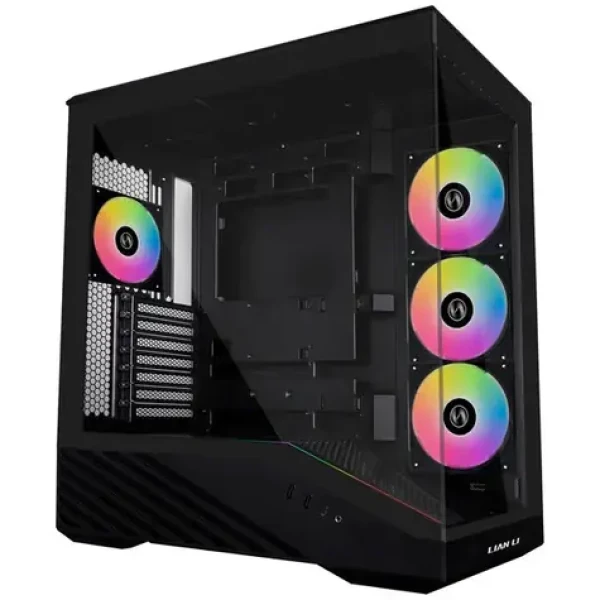 Lian Li Vector V100 černá / ATX / mATX / mini-ITX / 2xUSB 3.0 + 1xUSB 3.1 / ATX / RGB / bez zdroje / průhledná bočnice (G99.V100RX.00)
