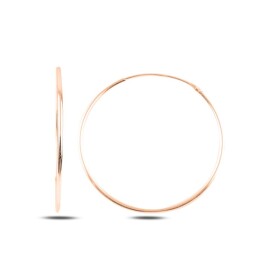 LUNICA Stříbrné kroužkouvé náušnice 3 cm ROSE GOLD 0510